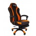 Игровое кресло Chairman game 35 компьютерное, до 150 кг, подставка для ног, ткань/пластик, цвет  черный/оранжевый