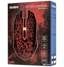 Мышь Sven GX-950 SV-03200950UB оптическая, проводная, 1600 dpi, USB, 6 кнопок, подсветка, черная                                                                                                                                                          