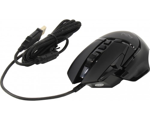 Мышь Sven RX-G975 SV-020798 оптическая, проводная, 10000 dpi, USB, PIXART 3325, 10 кнопок, подсветка, черная