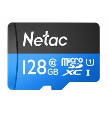 Карта памяти Netac P500 NT02P500STN-128G-S microSD, 128Gb, Class10, UHS-I Class 1 (U1), чтение  до 80 Мб/сек, без SD адаптера                                                                                                                             