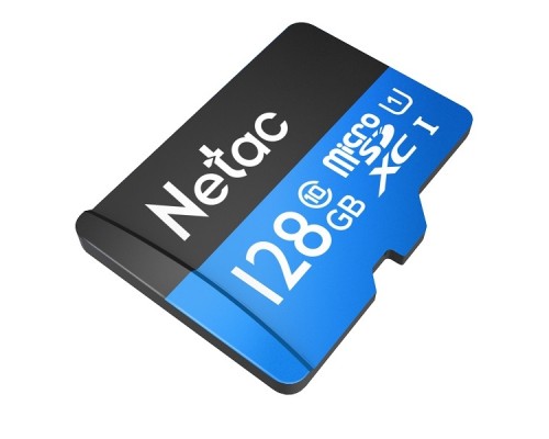 Карта памяти Netac P500 NT02P500STN-128G-S microSD, 128Gb, Class10, UHS-I Class 1 (U1), чтение  до 80 Мб/сек, без SD адаптера