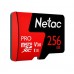 Карта памяти Netac P500 PRO NT02P500PRO-256G-R microSD, 256Gb, Class10, UHS-I Class 3 (U3), чтение  до 100 Мб/сек, с SD адаптером