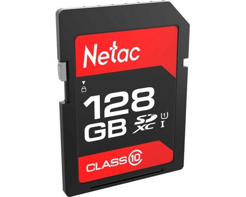 Карта памяти Netac P600 NT02P600STN-128G-R SDHC, 128Gb, Class10, UHS-I Class 1 (U1), чтение  до 80 Мб/сек