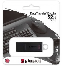 Флеш карта Kingston DataTraveler Exodia DTX/32GB 32Gb, USB 3.2 Gen 1, с колпачком, пластик, черный                                                                                                                                                        