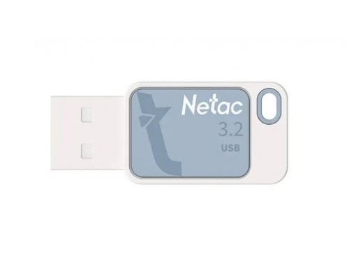 Флеш карта Netac UA31 NT03UA31N-064G-32BL 64Gb, USB 3.2, запись 45 Мб/сек, чтение 110 Мб/сек, пластик, синий/белый