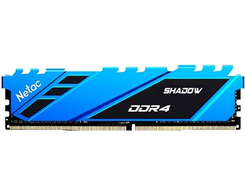 Оперативная память 8GB Netac Shadow NTSDD4P32SP-08B DDR4, 3200 MHz, 25600 Мб/с, CL16, 1.35 В (DIMM) Blue