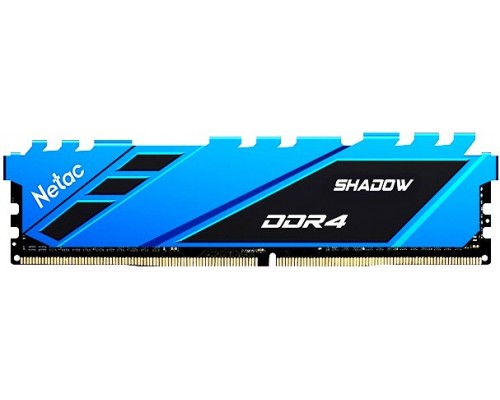 Оперативная память 8GB Netac Shadow NTSDD4P26SP-08B DDR4, 2666 MHz, 21300 Мб/с, CL19, 1.2 В (DIMM) Blue