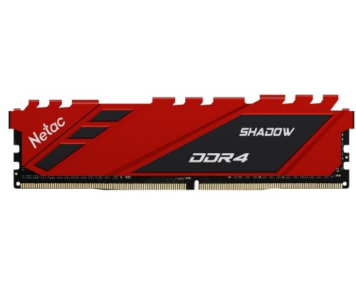 Оперативная память 8GB Netac Shadow NTSDD4P32SP-08R DDR4, 3200 MHz, 25600 Мб/с, CL16, 1.35 В (DIMM) Red