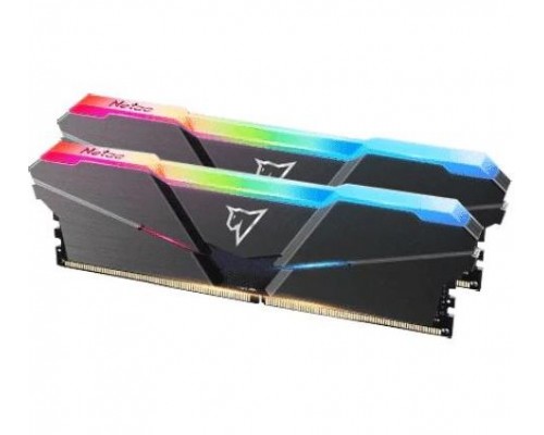 Оперативная память 16GB Netac Shadow RGB NTSRD4P26DP-16E (8Gbx2) DDR4, 2666 MHz, 21300 Мб/с, CL19, 1.2 В (DIMM) Grey