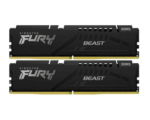 Оперативная память 32GB Kingston Fury Beast KF552C40BBK2/16 (2x8GB KIT), DDR5, 5200 MHz, 41600 Мб/с, CL40, 1.25 В (DIMM)