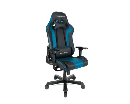 Игровое кресло DXRacer King OH/K99/NB компьютерное, до 150 кг, 4D, до 170 градусов, экокожа, металл, цвет  черный/синий