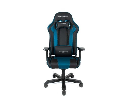 Игровое кресло DXRacer King OH/K99/NB компьютерное, до 150 кг, 4D, до 170 градусов, экокожа, металл, цвет  черный/синий