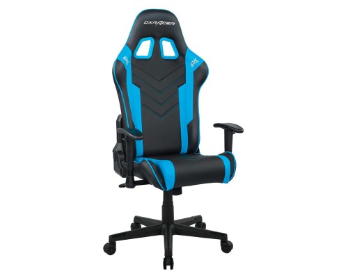 Игровое кресло DXRacer Peak OH/P132/NB компьютерное, до 100 кг, 2D, до 170 градусов, экокожа, пластик, цвет  черный/синий
