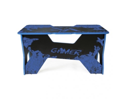 Компьютерный стол Generic Comfort Gamer2/VS/NB (150х90х75h см) ЛДСП Е1, цвет  черный с синим рисунком