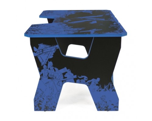 Компьютерный стол Generic Comfort Gamer2/VS/NB (150х90х75h см) ЛДСП Е1, цвет  черный с синим рисунком