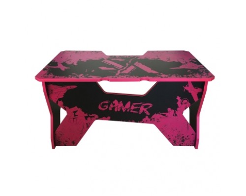 Компьютерный стол Generic Comfort Gamer2/VS/NV (150х90х75h см) ЛДСП Е1, цвет  черный с фиолетовым рисунком