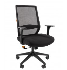Офисное кресло Chairman 555 LT для сотрудников, до 120 кг, акрил сетка TW-01/ткань 26-28, пластик, черное/серое                                                                                                                                           