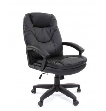 Офисное кресло Chairman 668 LT для руководителя, до 120 кг, экокожа, пластик, цвет  черный                                                                                                                                                                