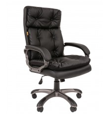 Офисное кресло Chairman 442 для руководителя, до 150 кг, экокожа, пластик, черное                                                                                                                                                                         