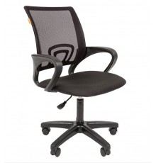 Офисное кресло Chairman 696 для персонала, до 100 кг, спинка сетка TW-04 серая, ткань TW-11 черная, пластик                                                                                                                                               