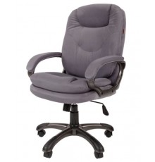 Офисное кресло Chairman 668 Home для руководителя, до 120 кг, ткань велюр Т-53, хром.металл, серое                                                                                                                                                        