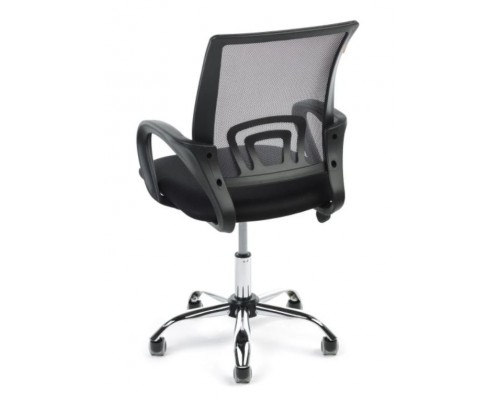 Офисное кресло Chairman 696 для персонала, до 120 кг, спинка сетка TW-01 черная, ткань TW-11 черная, хром