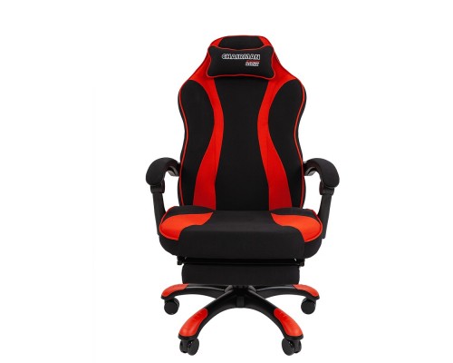 Игровое кресло Chairman game 35 компьютерное, до 150 кг, подставка для ног, ткань/пластик, цвет  черный/красный