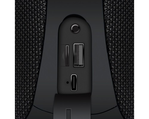 Портативная колонка Sven PS-280 black стерео, 12 Вт, 120-20000 Гц, Bluetooth, TWS, FM-тюнер, microSD, microUSB/USB, mini jack 3.5 мм, 2400 мАч, IPX5, черная