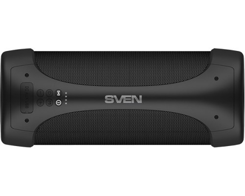 Портативная колонка Sven PS-370 blue стерео, 40 Вт, 70-20000 Гц, Bluetooth, TWS, FM-тюнер, USB-C/USB, mini jack 3.5 мм, 2 х3600 мАч, IPX5, черная/синяя