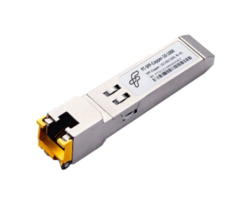 Трансивер FT-SFP-Copper-10-1000-I   Трансивер 1G, SFP, RJ45/CU, 100m, Расширенный температурный диапазон, OEM