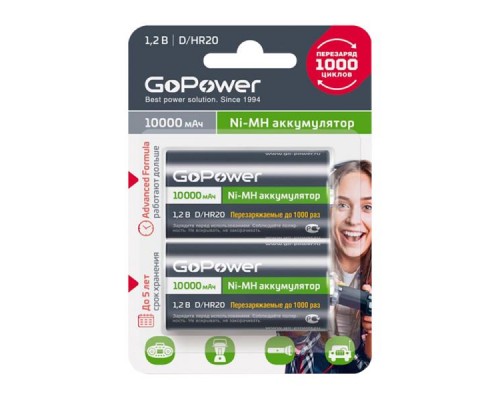 Аккумулятор бытовой GoPower HR20 00-00018323