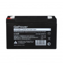 Аккумулятор свинцово-кислотный GoPower LA-6120 6V 12Ah (1/10)                                                                                                                                                                                             