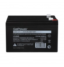 Аккумулятор свинцово-кислотный GoPower LA-12120 12V 12Ah (1/4)                                                                                                                                                                                            