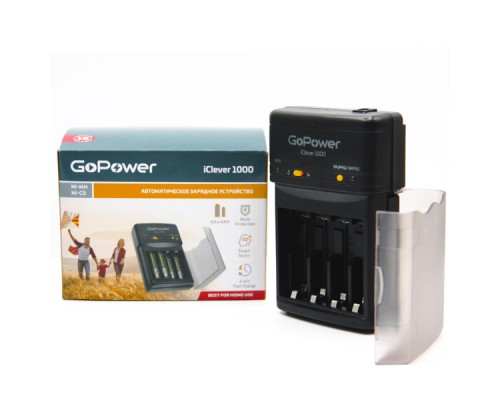 Зарядное устройство для аккумуляторов GoPower iClever1000 Ni-MH/Ni-Cd 4 слота (1/15/30)