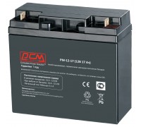 Батарея POWERCOM PM-12-17, напряжение 12В, емкость 17А*ч, макс. ток разряда 255А, макс. ток заряда 5.1А, свинцово-кислотная типа AGM, тип клемм T2(250)/T1(187), размеры (ДхШхВ) 181х76х167 мм, 5.4кг/ Battery POWERCOM PM-12-17, voltage 12V, capacity 17