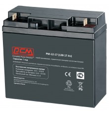 Батарея POWERCOM PM-12-17, напряжение 12В, емкость 17А*ч, макс. ток разряда 255А, макс. ток заряда 5.1А, свинцово-кислотная типа AGM, тип клемм T2(250)/T1(187), размеры (ДхШхВ) 181х76х167 мм, 5.4кг/ Battery POWERCOM PM-12-17, voltage 12V, capacity 17