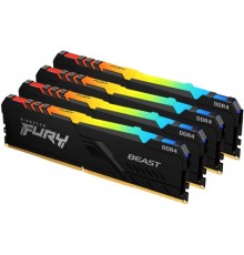 Оперативная память Kingston 128GB 3600MHz DDR4 CL18 DIMM (Kit of 4) FURY Beast RGB                                                                                                                                                                        