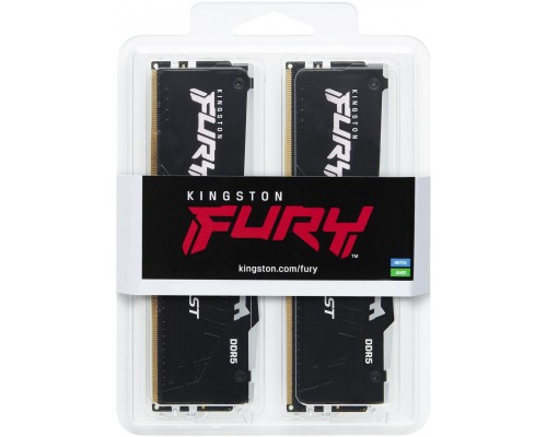 Оперативная память Kingston 32GB 5200MT/s DDR5 CL40 DIMM (Kit of 2) FURY Beast RGB