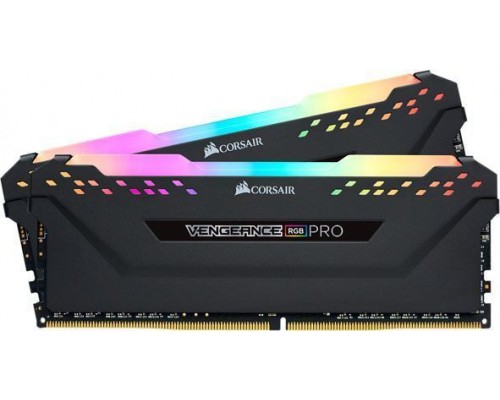 Память оперативная/ Corsair DDR4, 3600MHz 16GB 2x8GB DIMM, Unbuffered, 18-22-22-42, XMP 2.0, VENGEANCE RGB PRO Heatspreader, RGB LED, 1.35V