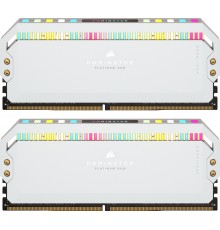 Память оперативная/ Corsair DDR5, 6200MHz 32GB 2x16GB DIMM, Unbuffered, 36-39-39-76, OC PMIC, XMP 3.0, DOMINATOR PLATINUM RGB DDR5 White Heatspreader, RGB LED, 1.3V                                                                                      