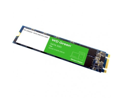 Накопитель WD SSD Green, 480GB, M.2(22x80mm), SATA3, 3D TLC, R/W 545/н.д., IOPs н.д./н.д., TBW н.д., DWPD н.д. (12 мес.)