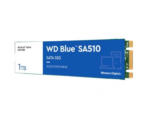 Накопитель WD SSD Blue SA510, 500GB, M.2(22x80mm), SATA3, R/W 560/530MB/s, IOPs 95 000/84 000, TBW 200, DWPD 0.2 (12 мес.)