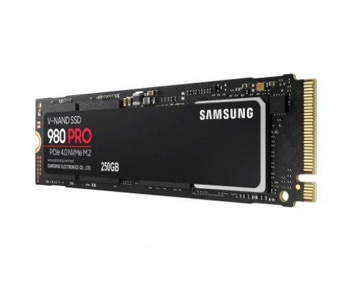 Твердотельные накопители/ Samsung SSD 980 PRO, 250GB, M.2(22x80mm), NVMe 1.3c, PCIe 4.0 x4, 3-bit MLC, R/W 6400/2700MB/s, IOPs 500 000/600 000, TBW 150, DWPD 0.33 (12 мес.)