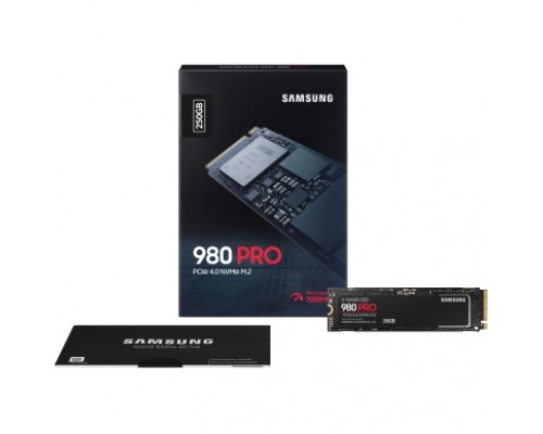 Твердотельные накопители/ Samsung SSD 980 PRO, 250GB, M.2(22x80mm), NVMe 1.3c, PCIe 4.0 x4, 3-bit MLC, R/W 6400/2700MB/s, IOPs 500 000/600 000, TBW 150, DWPD 0.33 (12 мес.)