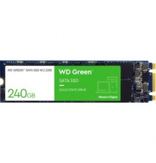 Накопитель WD SSD Green, 240GB, M.2(22x80mm), SATA3, 3D TLC, R/W 545/465MB/s, IOPs 37 000/68 000, TBW 80, DWPD 0.3 (12 мес.)                                                                                                                              