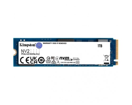 Накопитель Kingston SSD NV2, 1000GB, M.2(22x80mm), NVMe, PCIe 4.0 x4, 3D TLC, R/W 3500/2100MB/s, TBW 320, DWPD 0.3 (3 года)