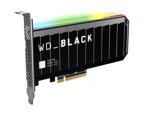 Накопитель WD SSD Black AN1500 NVMe AIC, 4.0TB, PCIE (176mm), NVMe, PCIe 3.0 x8, R/W 6500/4100MB/s, with RGB Heat Spreader (12 мес.)