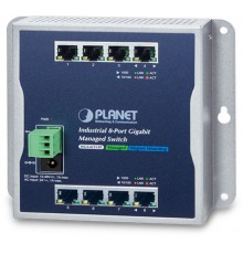 Корпоративный коммутатор WGS-4215-8T индустриальный коммутатор/ IP30, IPv6/IPv4, 8-Port 1000TP  Wall-mount Managed Ethernet Switch (-40 to 75 C), dual redundant power input on 12-48VDC / 24VAC terminal block and power jack, SNMPv3, 802.1Q VLAN, IGMP 