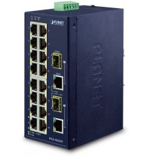 коммутатор/ PLANET IFGS-1822TF IP30 Industrial 16-Port 10/100TX + 2-Port Gigabit TP/SFP Combo Ethernet Switch (-40~75C, dual redundant power input on 12-48VDC / 24VAC terminal block)                                                                    