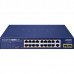 коммутатор/ PLANET GSD-2022P 16-Port 10/100/1000T 802.3at PoE + 2-Port 10/100/1000T + 2-Port 1000X SFP Unmanaged Gigabit Ethernet Switch (185W PoE Budget, Standard/VLAN/Extend mode, supports PD alive check, desktop size with rackmount kit)